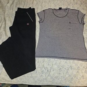 Bundle for yoga pants and a‎ Ralph Lauren t shirt